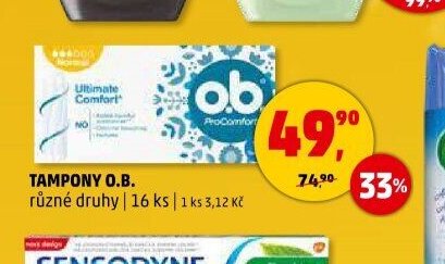 TAMPONY O.B. různé druhy