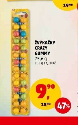 Žvýkačky Crazy Gummy