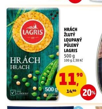 Hrách žlutý loupaný půlený Lagris