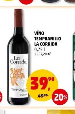 Víno Tempranillo La Corrida