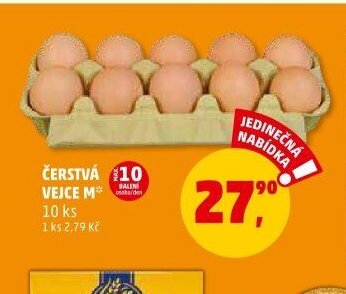 ČERSTVÁ VEJCE M 10 ks