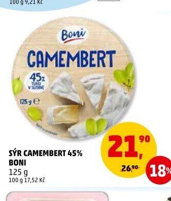 Sýr Camembert 45% Boni