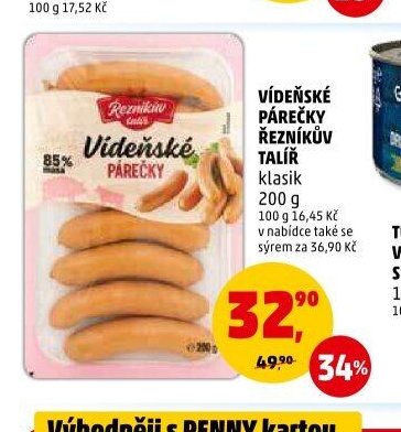 Vídeňské párečky Řezníkův talíř