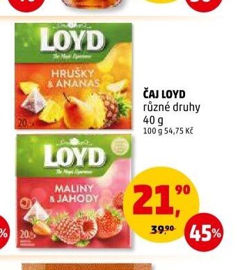 Čaj Loyd různé druhy