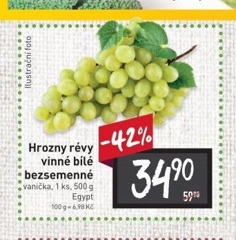 Hrozny révy vinné bílé bezsemenné