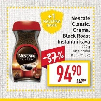 Nescafé Classic, Crema, Black Roast Instantní káva