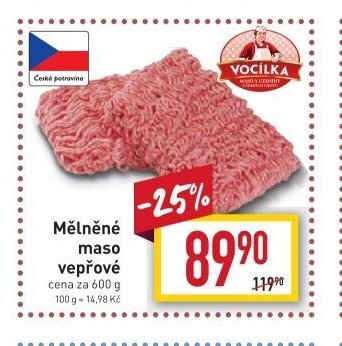 Mělněné maso vepřové