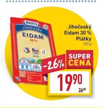 Jihočeský Eidam 30% Plátky
