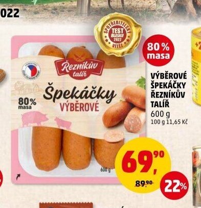 ŠPEKÁČKY VÝBĚROVÉ ŘEZNÍKŮV TALÍŘ 600 g