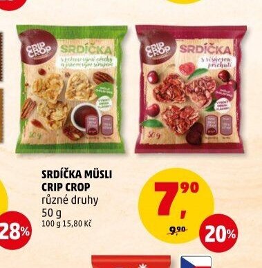 SRDÍČKA MÜSLI CRIP CROP různé druhy 50 g