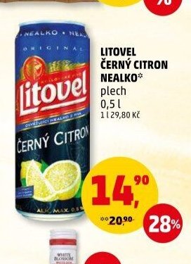 Litovel Černý Citron Nealko plech