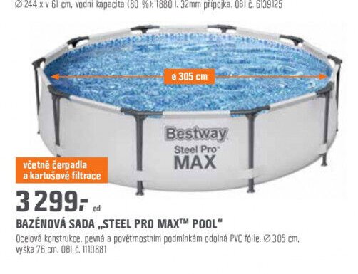 BAZÉNOVÁ SADA „STEEL PRO MAX™ POOL“ - OBI akcniletaky.com