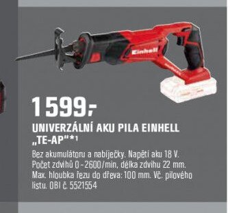 UNIVERZÁLNÍ AKU PILA EINHELL „TE-AP“**1 - OBI akcniletaky.com