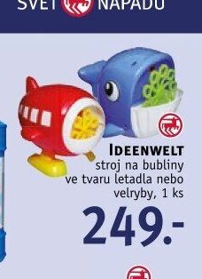Ideenwelt stroj na bubliny ve tvaru letadla nebo velryby