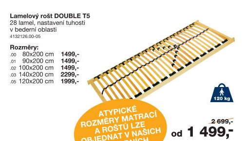 Lamelový rošt DOUBLE T5