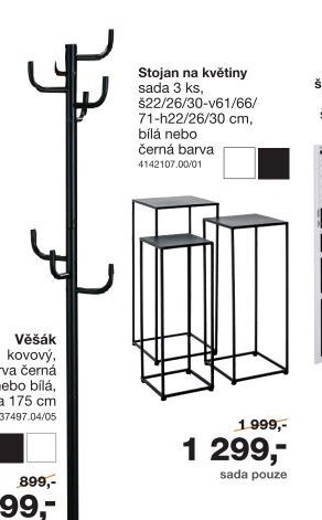 Stojan na květiny sada 3 ks