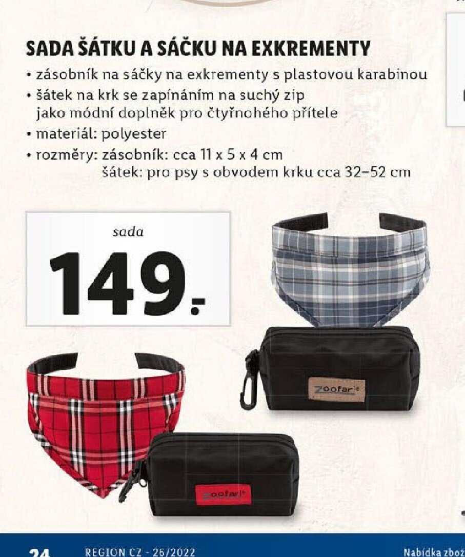 Sada šátku a sáčku na exkrementy