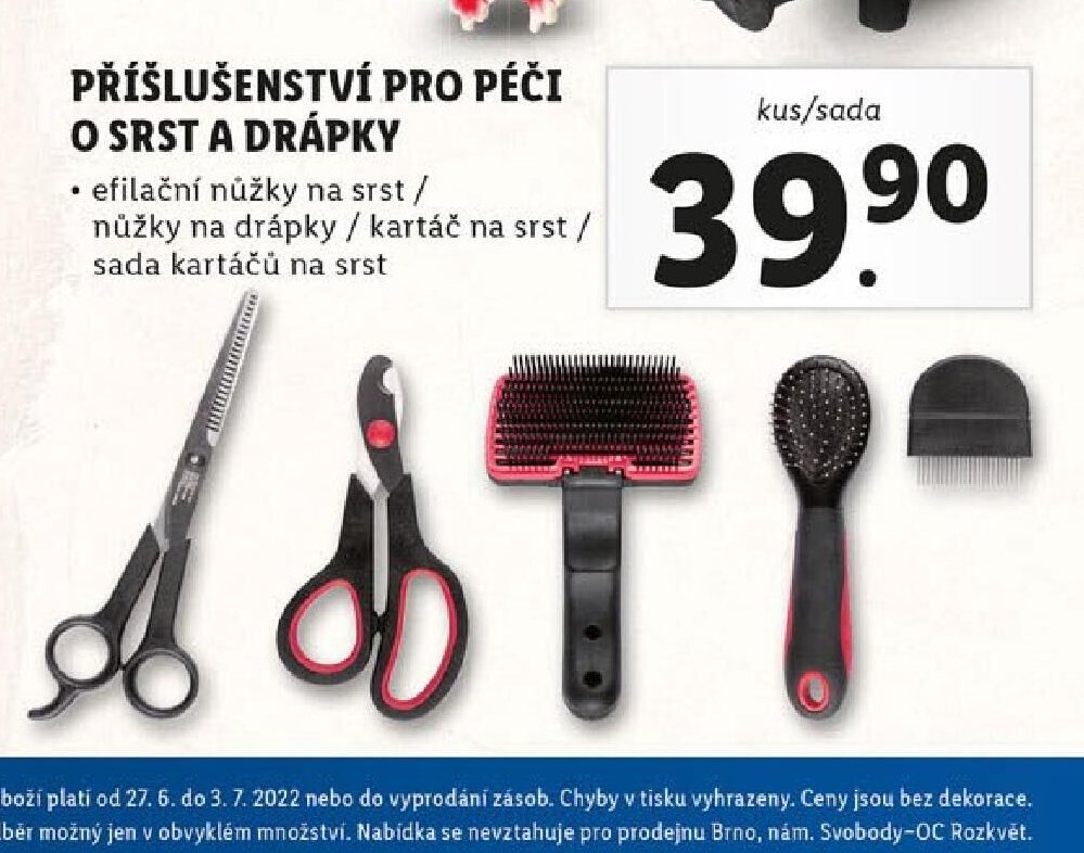 Příslušenství pro péči o srst a drápky