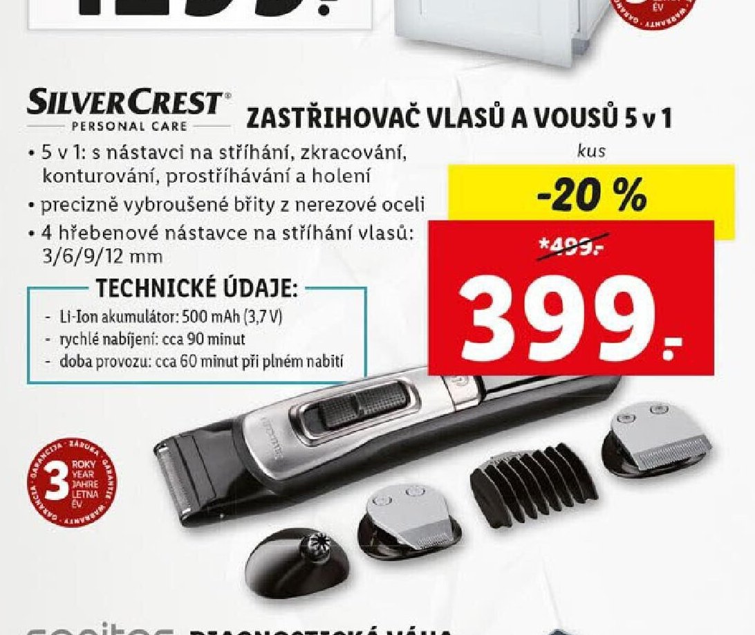 SILVERCREST PERSONAL CARE ZASTŘIHOVAČ VLASŮ A VOUSŮ 5 v 1