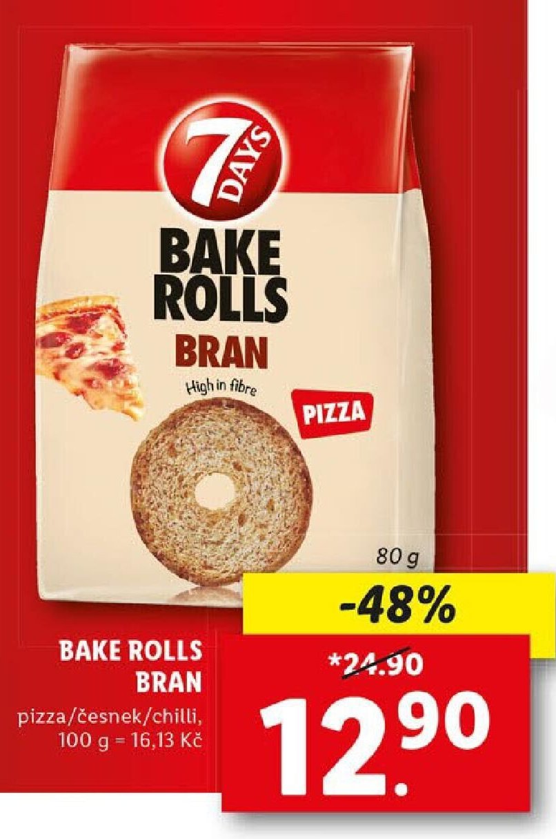 7 Days Bake Rolls Bran pizza/česnek/chilli