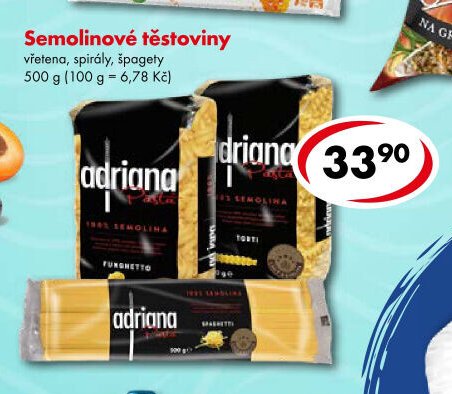 Semolinové těstoviny Adriana