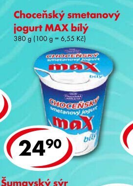 Choceňský smetanový jogurt MAX bílý