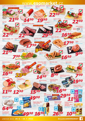 akční leták ESO MARKET 29.6.2022-10.7.2022