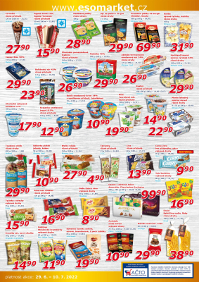 akční leták ESO MARKET 29.6.2022-10.7.2022