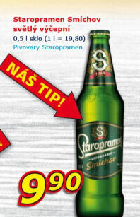 Pivo světlé výčepní 10° Smíchov Staropramen