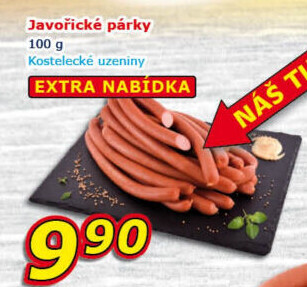 Párky javořické Kostelecké uzeniny