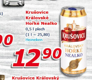 Pivo nealkoholické Královsky hořké Krušovice