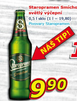 Pivo světlé výčepní 10° Smíchov Staropramen