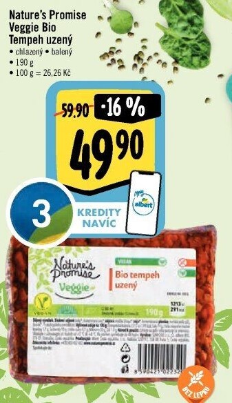 Tempeh uzený bio Veggie Nature'