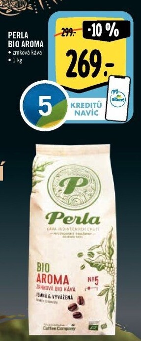 Zrnková káva bio Aroma AH Perla