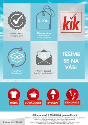 akční leták Kik textil 27.6.2022-17.7.2022
