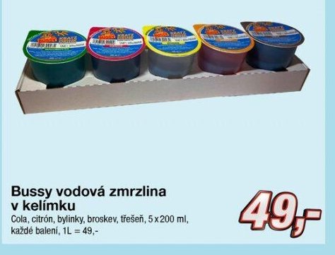 Bussy vodová zmrzlina v kelímku