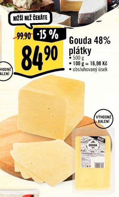 Gouda 48% plátky