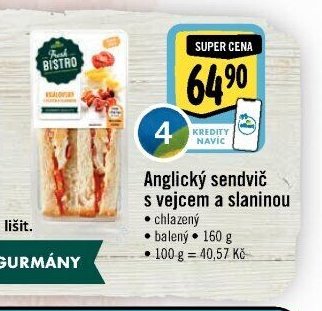 Anglický sendvič s vejcem a slaninou