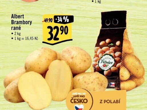 Brambory konzumní rané Albert