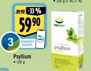 Doplněk stravy na podporu funkce střev Psyllium Topnatur