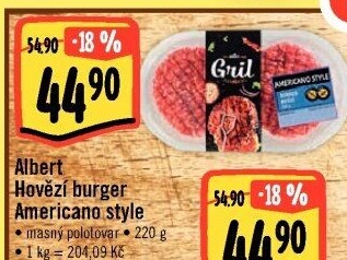 Hovězí burger Americanp style Albert Gril