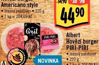 Hovězí burger Piri-Piri Albert Gril