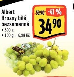 Hrozny bílé bezsemenné Albert