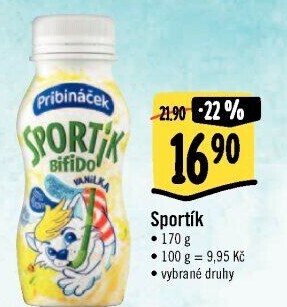 Jogurtový nápoj Sportík Pribináček