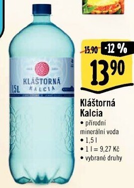 Minerální voda kalcia Kláštorná