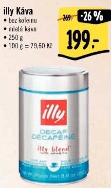Mletá káva bez kofeinu Illy