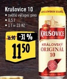 Pivo světlé výčepní 10° Krušovice