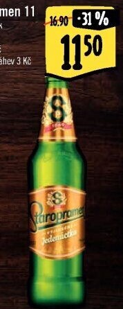 Pivo světlý ležák 11° Staropramen