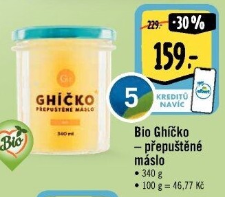 Přepuštěné máslo bio Ghí