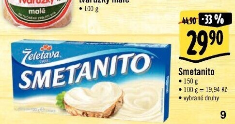 Sýr tavený Smetanito Želetava